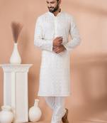 Sequence and Embroidery Work Kurta Pyjama Set