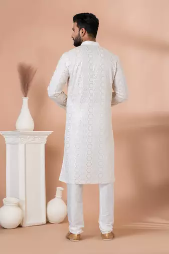 Sequence and Embroidery Work Kurta Pyjama Set