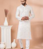 Sequence and Embroidery Work Kurta Pyjama Set