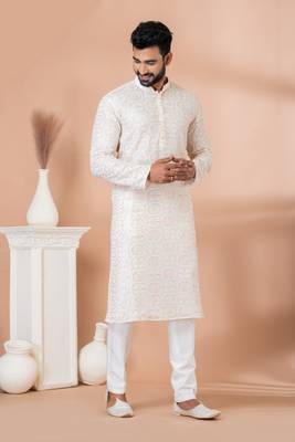 Sequence and Embroidery Work Kurta Pyjama Set 2