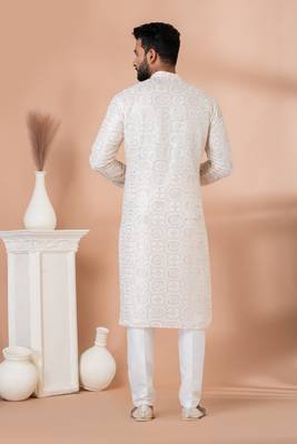 Sequence and Embroidery Work Kurta Pyjama Set 4