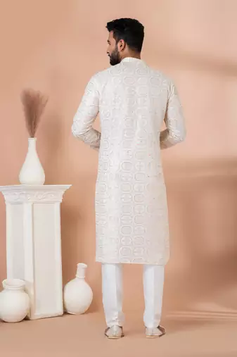 Sequence and Embroidery Work Kurta Pyjama Set
