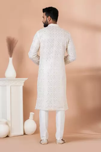 Sequence and Embroidery Work Kurta Pyjama Set