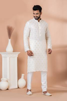 Sequence and Embroidery Work Kurta Pyjama Set 2