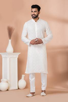 Sequence and Embroidery Work Kurta Pyjama Set 1