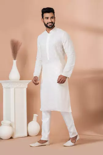 Sequence and Embroidery Work Kurta Pyjama Set
