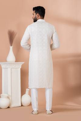 Sequence and Embroidery Work Kurta Pyjama Set 4