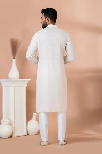 Sequence and Embroidery Work Kurta Pyjama Set