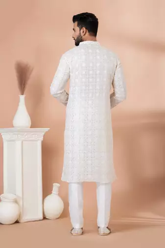 Sequence and Embroidery Work Kurta Pyjama Set