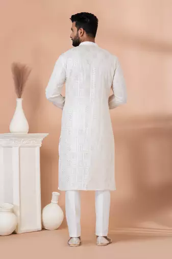 Sequence and Embroidery Work Kurta Pyjama Set