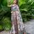 Women's grey digital print art silk regular saree with unstiched blouse piece