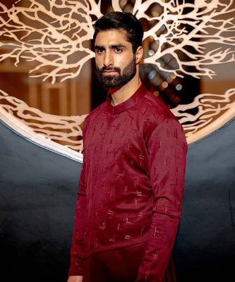 Plum Scattered Kurta Set 2
