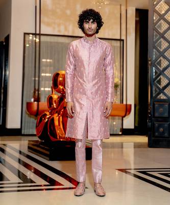 Onion Pink Geometric Kurta Set 1