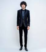 Black Metallic Scattered Jacket Set