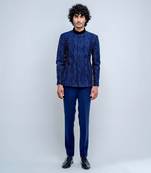 Sapphire Blue Midnight Bandhgala Set