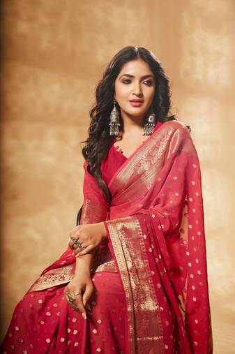 Red Georgette Saree