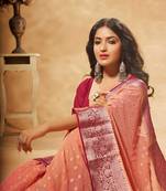 Peach Georgette Saree