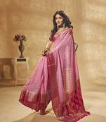 Pink Georgette Saree