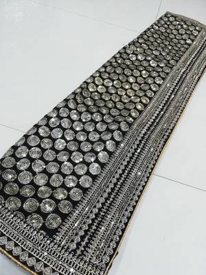 Black Zari Dori Sequins Embroidered Georgette Party And Festive Saree 9