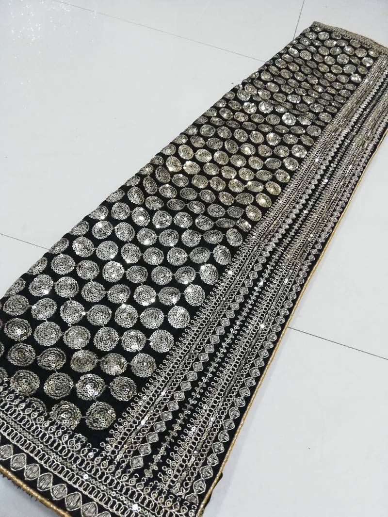 Black Zari Dori Sequins Embroidered Georgette Party And Festive Saree