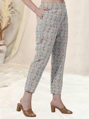 Cream And Multi Cotton Printed Floral Kurta With Pant And Dupatta 6