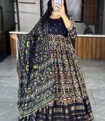 Black zari weaving soft cotton silk gown