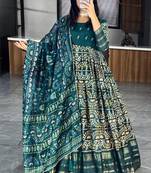Rama zari weaving soft cotton silk gown