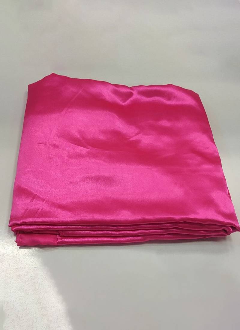Pink Colour Pure Satin Fabric Ready To Wear Saree WITH UN-STITCHED BLOUSE