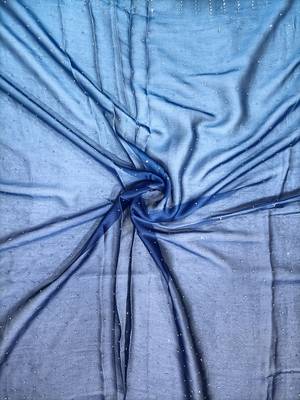 Trendmalls  Blue Rangoli Silk Heavy Swarovski Double Shade Wedding Party Wear Bridal Saree With Blouse 10