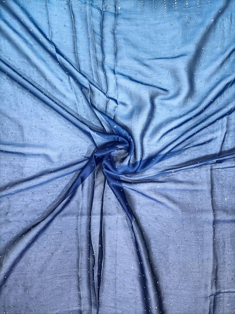  Blue Rangoli Silk Heavy Swarovski Double Shade Wedding Party Wear Bridal Saree With Blouse