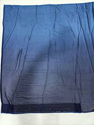 Trendmalls  Blue Rangoli Silk Heavy Swarovski Double Shade Wedding Party Wear Bridal Saree With Blouse 11