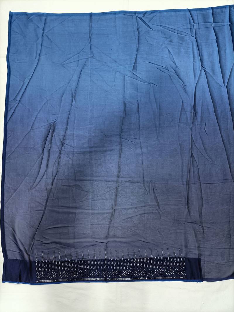  Blue Rangoli Silk Heavy Swarovski Double Shade Wedding Party Wear Bridal Saree With Blouse