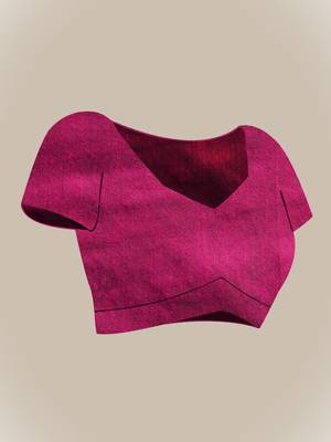 Purple plain cotton saree with pink pallu 5