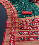 Green Beautiful Crushed dola silk Saree with foil work 