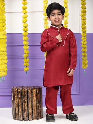 Maroon pathani cotton kurta pajama set for boys party,wedding outfits 1
