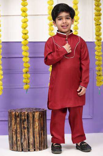 Maroon pathani cotton kurta pajama set for boys party,wedding outfits