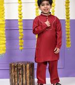 Maroon pathani cotton kurta pajama set for boys party,wedding outfits