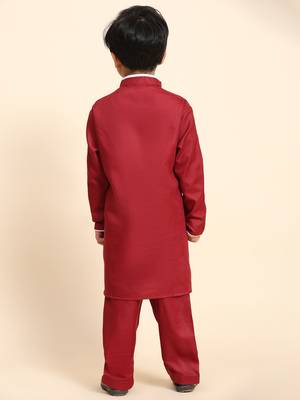 Maroon pathani cotton kurta pajama set for boys party,wedding outfits 3