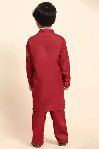 Maroon pathani cotton kurta pajama set for boys party,wedding outfits