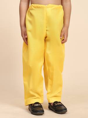 Yellow pathani cotton kurta pajama set for boys party,wedding outfits 4