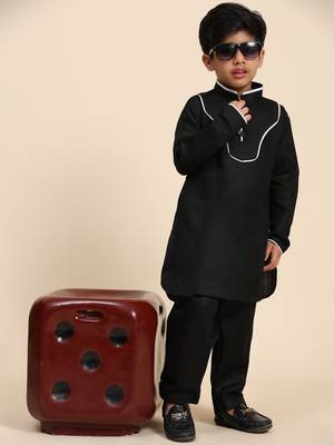 Black pathani cotton kurta pajama set for boys party,wedding outfits 2