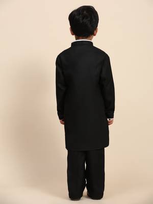 Black pathani cotton kurta pajama set for boys party,wedding outfits 5