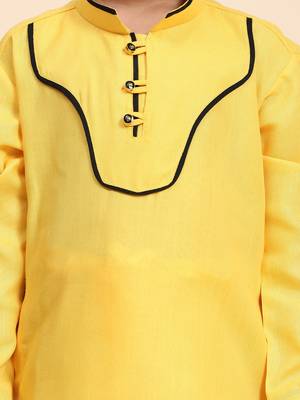 Yellow pathani cotton kurta pajama set for boys party,wedding outfits 5