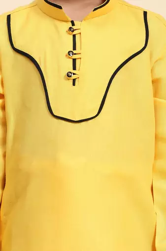 Yellow pathani cotton kurta pajama set for boys party,wedding outfits