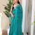 Functional designer sartin patta with georgette teal saree