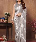 ready to wear grey fancy stylish partywear saree