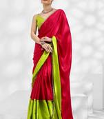 Red Japan Silk c Fancy Girlish Partywear Saree