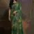 Green Smart Floral Print Ethnic Festive Saree