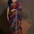 Blue Smart Floral Print Ethnic Festive Saree