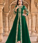 Green Front Slit Anarkali For Women Indian Pakistani Wear